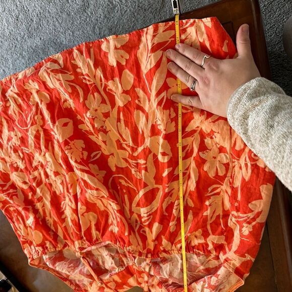 Ava & Viv Orange Floral Crossback Tabk Top NWOT Size 2X - Picture 7 of 15